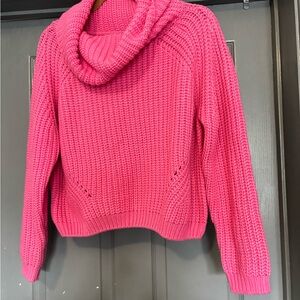 moon & madison Vibrant Pink Cowl Neck Sweater